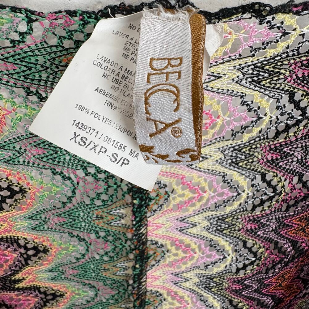 Becca by Rebecca Virtue Solstice Crochet Tunic Stripe Swim Cover Up Size XS - Picture 4 of 10